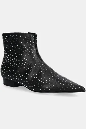 Stand Studio Botki skórzane Pamela Boot damskie kolor na płaskim obcasie 66338-7780