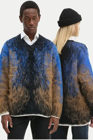 Y / PROJECT Sweter z domieszką wełny HAIRY GRADIENT SWEATER kolor ciepły 206SW012