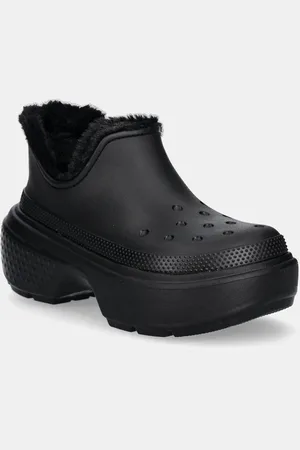 Crocs Botki Stomp Lined Shorty Boot damskie kolor na platformie ocieplone 210673.060