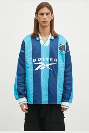 Reebok Bluza Padded Longsleeve Polo Striped męskie kolor wzorzysta RMGC002C99JER0014049