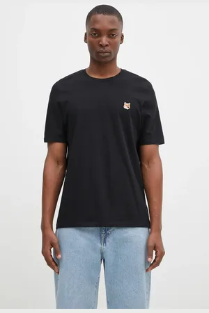 Maison Kitsuné T-shirt bawełniany Fox Head Patch Regular Tee Shirt męski kolor z aplikacją LM00104KJ0008