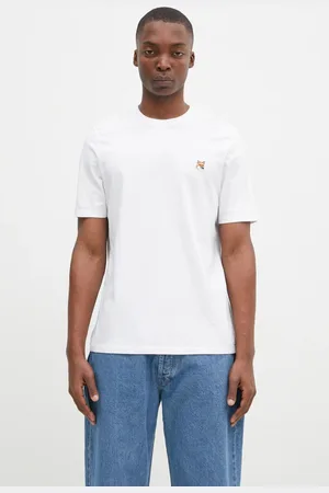 Maison Kitsuné T-shirt bawełniany Fox Head Patch Regular Tee Shirt męski kolor z aplikacją LM00104KJ0008