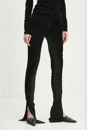 Rick Owens Spodnie welurowe kolor dopasowane high waist LI02D5335VST