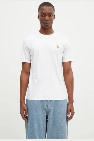 Maison Kitsuné T-shirt bawełniany Chillax Fox Patch Regular Tee Shirt męski kolor z aplikacją LM00110KJ0008