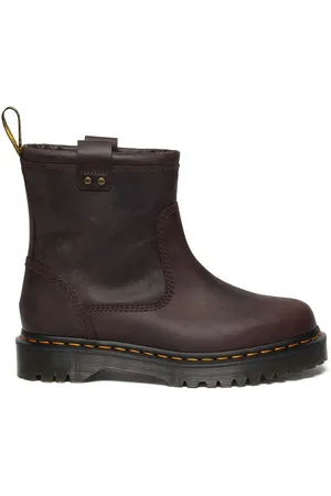 Dr. Martens Botki skórzane Anistone Lo damskie kolor na płaskim obcasie DM31880201