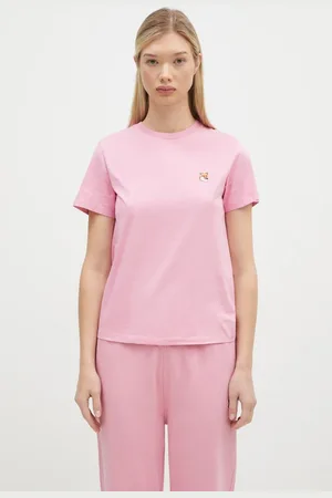 Maison Kitsuné T-shirt bawełniany Fox Head Patch damski kolor LW00105KJ0008