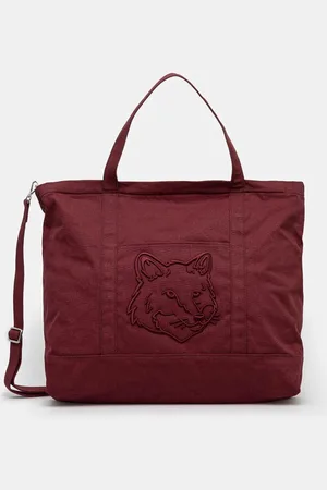 Maison Kitsuné Torba bawełniana Fox Head Xl Tote kolor LW05105WW0107