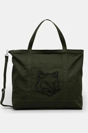 Maison Kitsuné Torba bawełniana Fox Head Xl Tote kolor LW05105WW0107