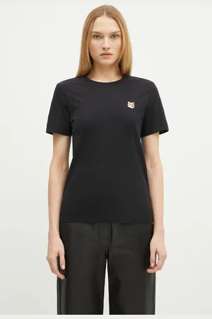 Maison Kitsuné T-shirt bawełniany Fox Head Patch damski kolor LW00105KJ0008