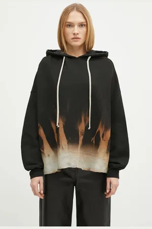 Rick Owens Rick Owens bluza bawełniana Crater Hoodie damska kolor z kapturem wzorzysta DS02D2221.FSUN