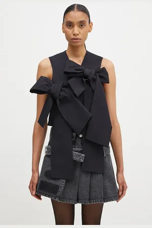 AMBUSH Kamizelka wełniana Ribbon Vest kolor jednorzędowa BWEX002F24FAB0014600