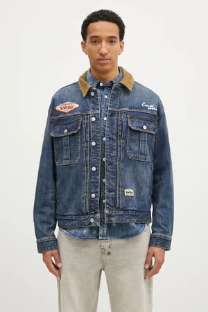 Evisu Kurtka jeansowa Printed & Emb męska kolor przejściowa oversize 2EAHTM4DJ8001