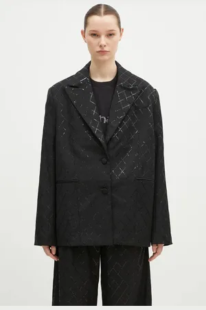ROTATE Marynarka z domieszką wełny Oversized Sequins Blazer kolor jednorzędowa 113325100