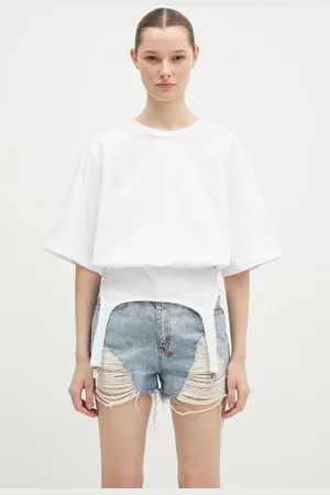 Fiorucci T-shirt bawełniany Suspender Belt damski kolor W01FMTSH263CJ01WH01
