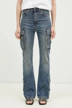 Fiorucci Jeansy Multipocket Flared Jeans damskie high waist U01FMDJE083DN01DN02