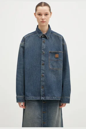 Carhartt Kurtka jeansowa Lovilia Shirt Jac damska kolor przejściowa oversize I034461.014Q