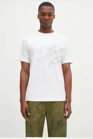 Maharishi T-shirt bawełniany Dpm: Sparse Bonsai T-Shirt męski kolor z aplikacją 5339.WHITE