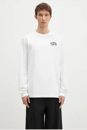 Billionaire Boys Club Longsleeve bawełniany Small Arch Logo L/S Tee kolor z nadrukiem BC007-WHITE
