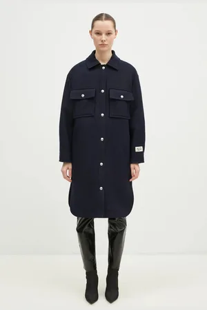 Maison Kitsuné Płaszcz wełniany Workwear kolor przejściowy NW02211WM0026