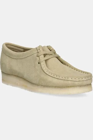 Clarks Mokasyny zamszowe damskie kolor na płaskim obcasie