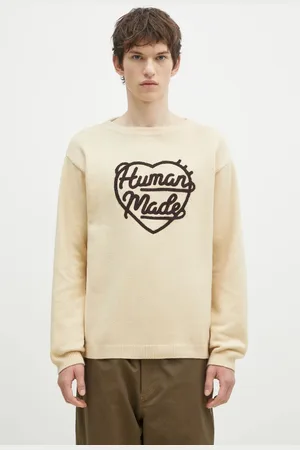HUMAN MADE Sweter z domieszką wełny Heart Knit Sweater męski kolor HM28CS018