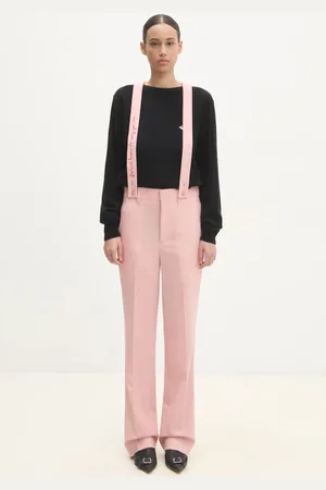 Fiorucci Spodnie wełniane kolor proste high waist W01FMBPA183WO01PN02