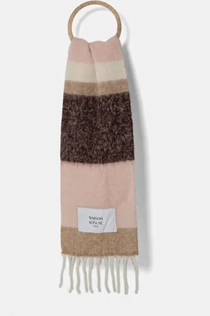 Maison Kitsuné Szalik Alpaca Stripes damski kolor wzorzysty NM06204WA0022