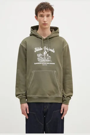 adidas Bluza bawełniana Wabash męska kolor z kapturem z nadrukiem JP4482