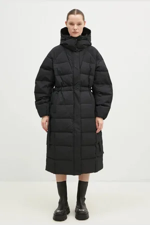 Ganni Kurtka puchowa Tech Seersucker Puffer Coat damska kolor zimowa oversize F9688