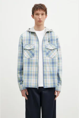 ICECREAM Koszula z domieszką wełny Hooded Flannel Zip Through kolor relaxed IC24435