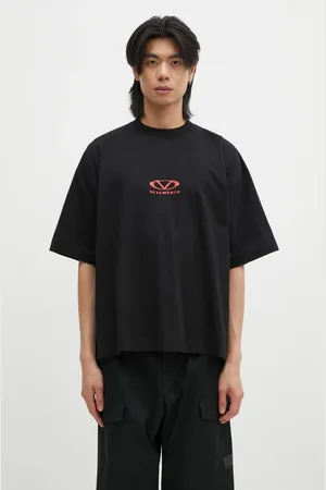 Vetements T-shirt bawełniany Oval Logo Cropped Boxy męski kolor z nadrukiem UA66TR600BR
