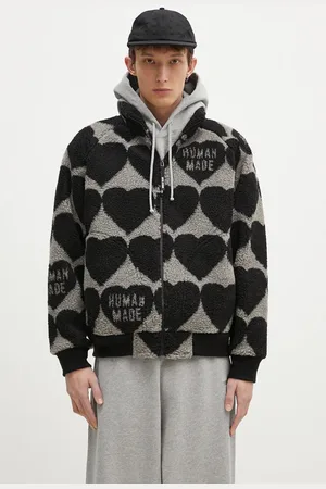 HUMAN MADE Kurtka Heart Fleece męska kolor przejściowa oversize HM28JK040