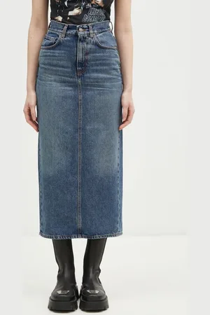 Fiorucci Spódnica jeansowa bawełniana Denim Midi kolor midi ołówkowa W01FPDSK176DN01DN02