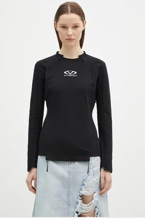 Vetements Longsleeve Oval Logo Cut-Up damski kolor UA66LS600BW