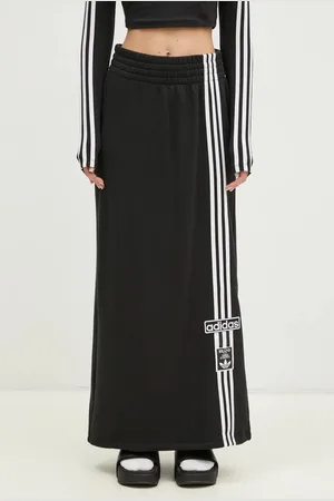 adidas Spódnica bawełniana MAXI SKIRT kolor maxi prosta JC8538