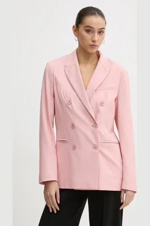 Fiorucci Marynarka wełniana kolor dwurzędowa gładka W01FMBDO059WO01PN02