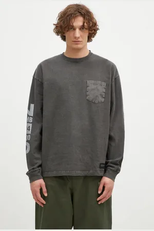 NEIGHBORHOOD Longsleeve bawełniany Pigment Dyed Crewneck Longsleeve kolor z nadrukiem 242UNNH.CSM03