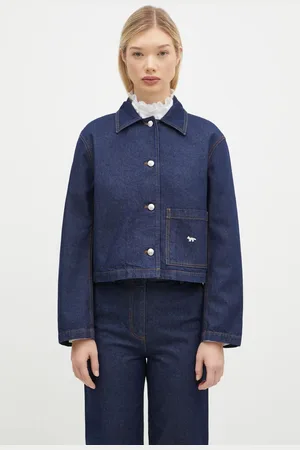 Maison Kitsuné Kurtka jeansowa Denim Cropped damska kolor przejściowa MW02113WW0081