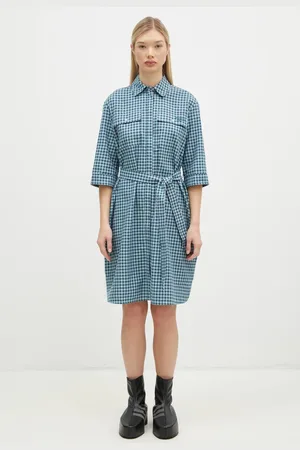 Maison Kitsuné Sukienka bawełniana Double Pocket kolor mini oversize NW01620WC5015