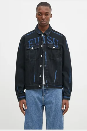 Evisu Kurtka jeansowa Daicock Print męska kolor przejściowa 2EAHTM4DJ1005