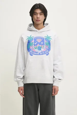 Billionaire Boys Club Bluza bawełniana Tropical Crest Popover Hood męska kolor z kapturem z nadrukiem B24447
