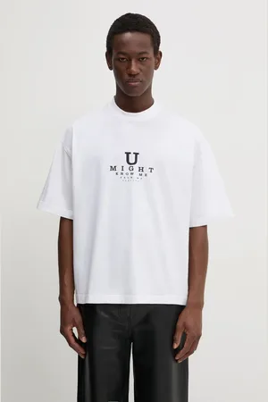 Vetements T-shirt bawełniany U Might Know Me Cropped Boxy kolor z nadrukiem UA66TR760W