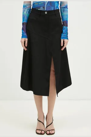 J.W.Anderson Spódnica wełniana Patchwork A-Line Skirt kolor midi rozkloszowana SK0175.PG0011.999