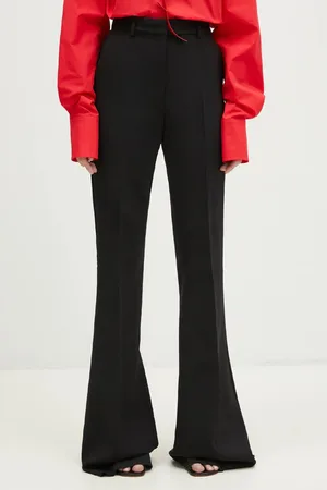 Sportmax Spodnie Bice damskie kolor dzwony high waist 2422136014600