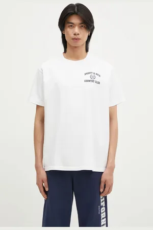 Sporty & Rich T-shirt bawełniany Varsity Crest kolor z nadrukiem TO043516218WH01