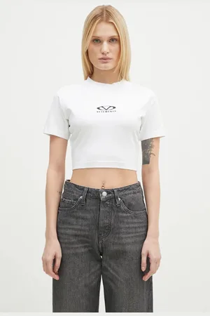 Vetements T-shirt Oval Logo Cropped Fitted damski kolor WA66TR700W