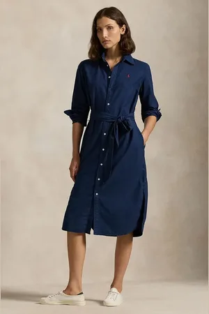 Ralph Lauren Sukienka bawełniana kolor midi prosta 211963031