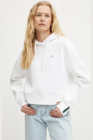 Lacoste Bluza damska kolor z kapturem gładka SF0281
