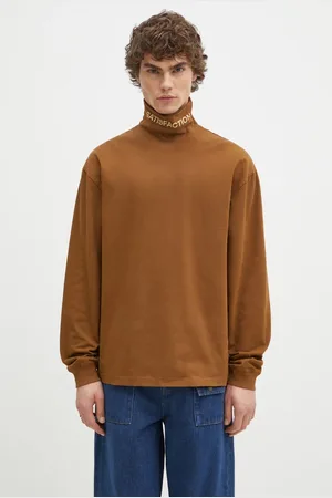 Pleasures Longsleeve bawełniany Satisfaction Turtleneck kolor gładki P24W026