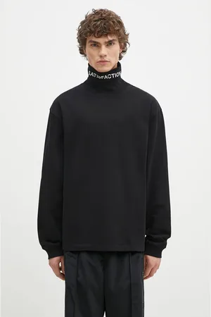 Pleasures Longsleeve bawełniany Satisfaction Turtleneck kolor gładki P24W026